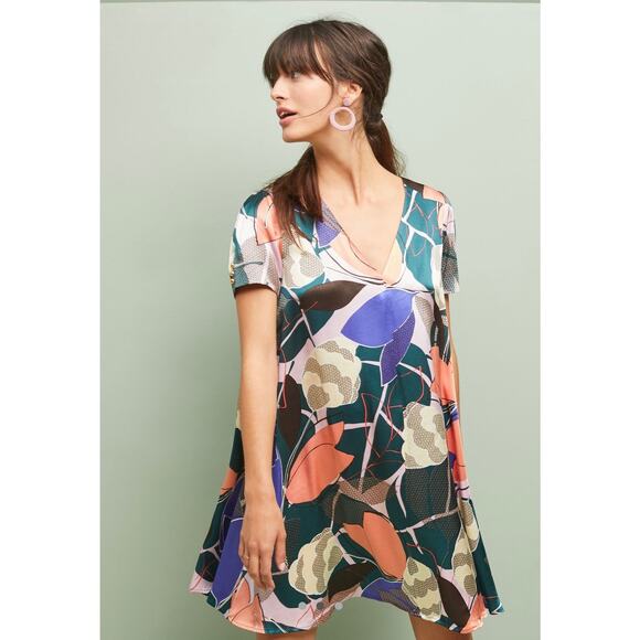 NWT Corey Lynn Calter x Anthropologie Tunic L Geometric Floral Shift Dress Boho - Picture 3 of 10